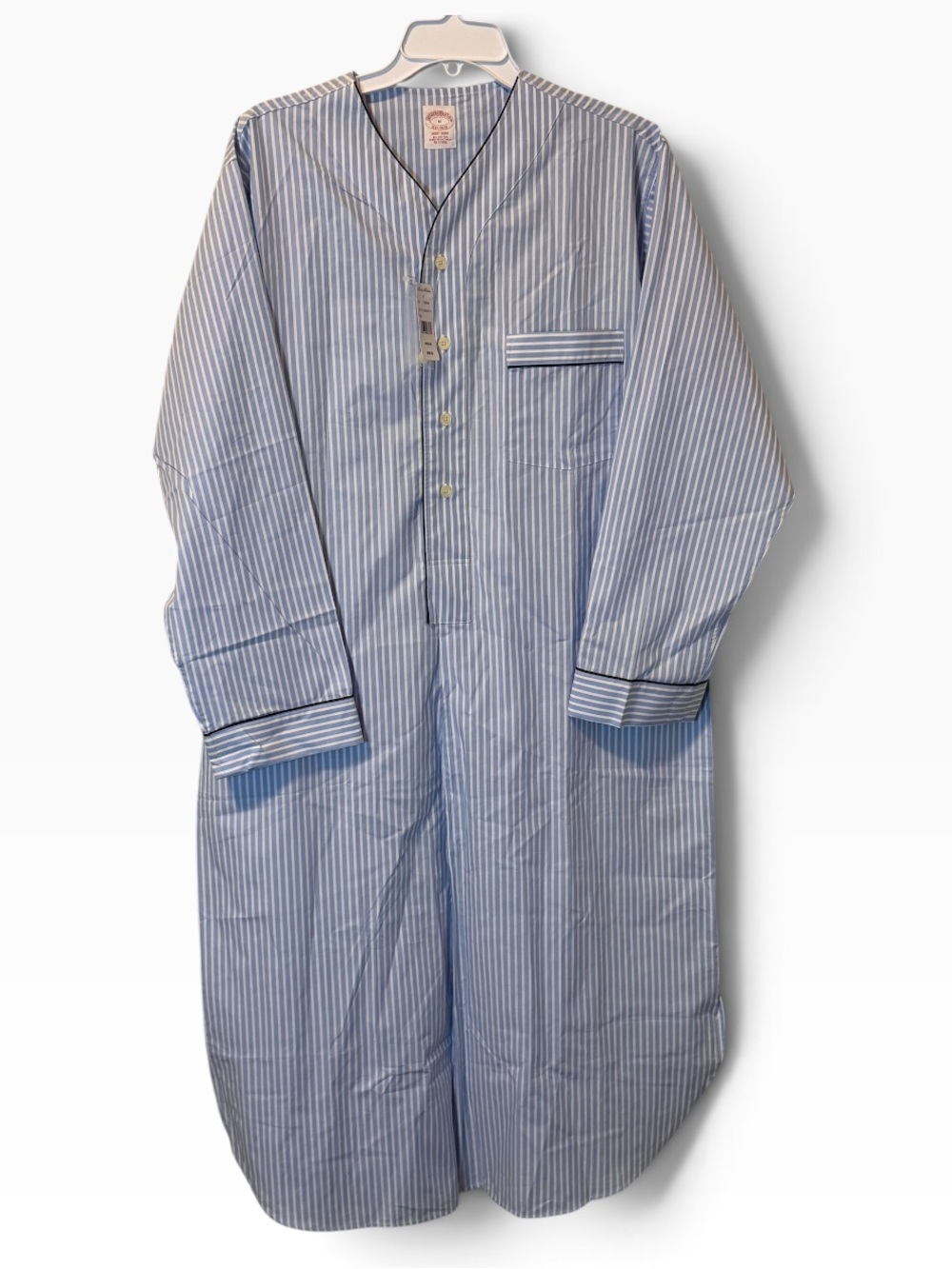 Brooks Brothers Blue White Striped Mens Night Shirt Size Medium NWT